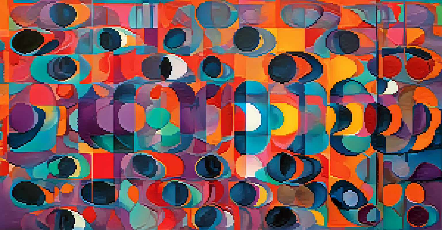 Abstract visualization of biometric data including fingerprints and facial recognition patterns.