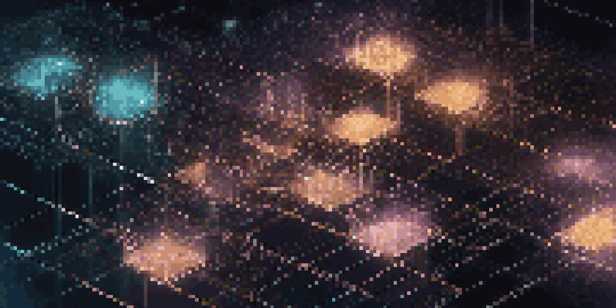A visual representation of a blockchain network with interconnected blocks and glowing edges, illustrating decentralized technology.