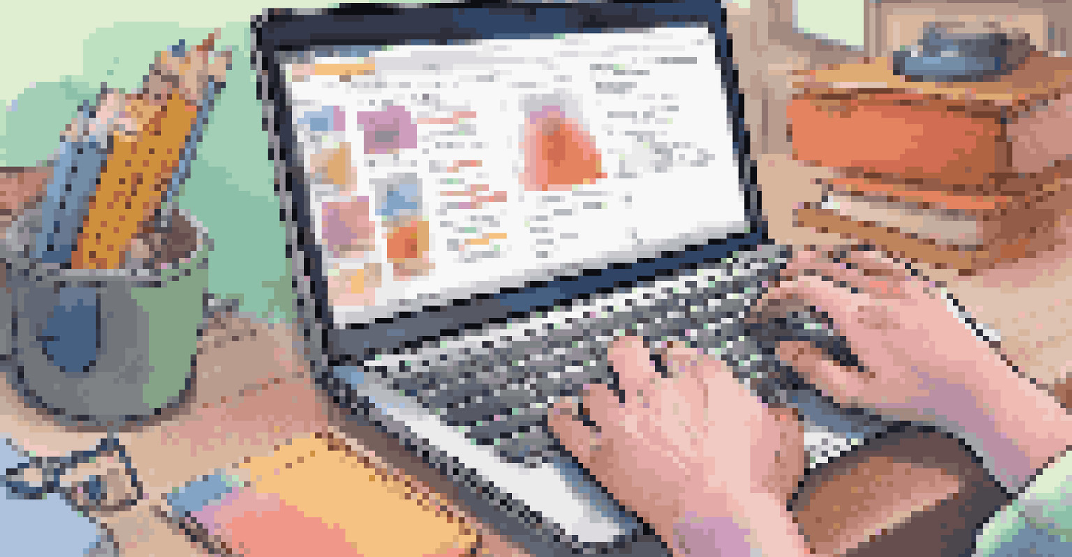 A teacher's hands using a low-code platform on a laptop, highlighting a user-friendly interface.