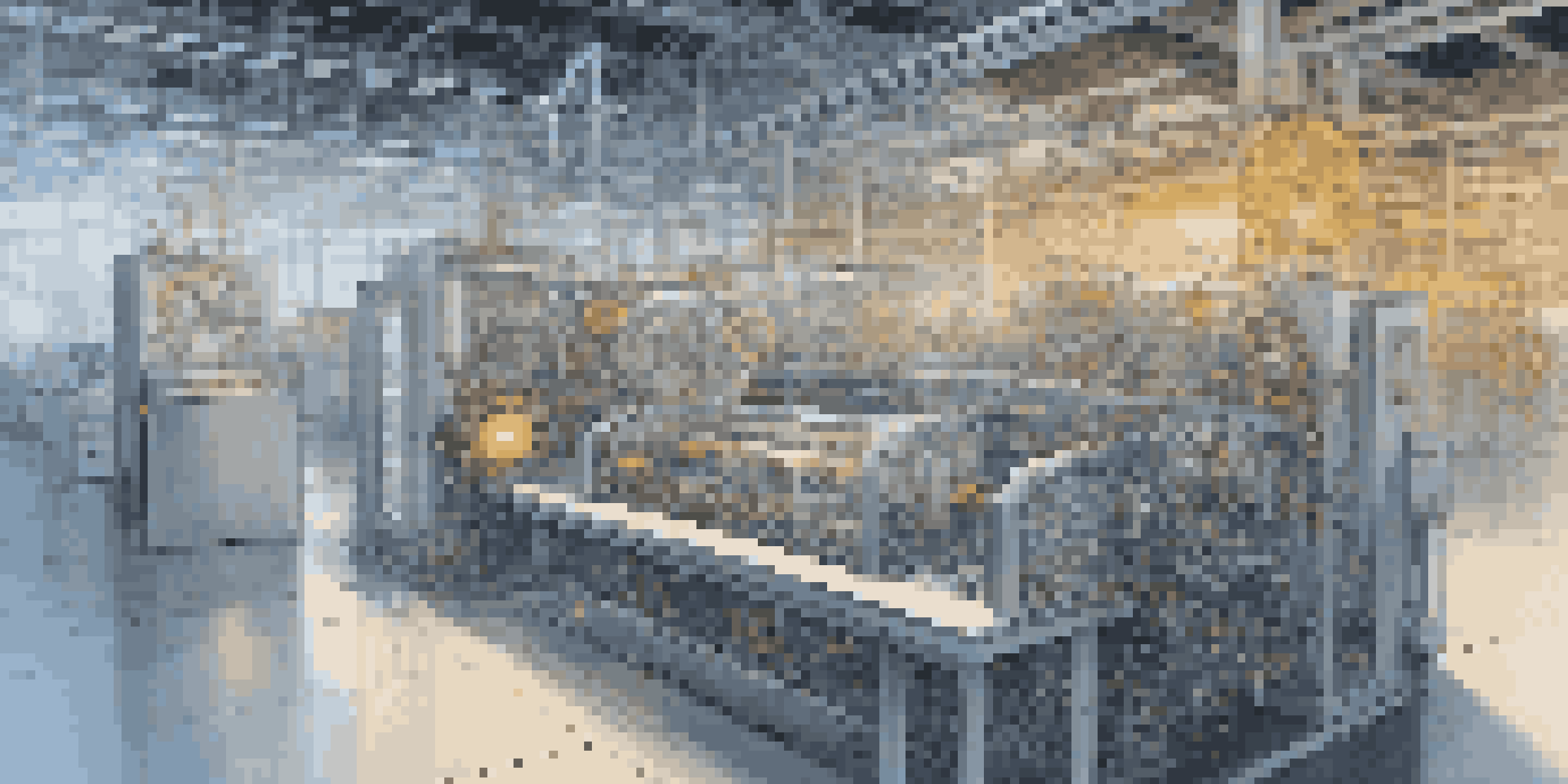A digital twin of a manufacturing machine in a modern factory, with glowing blockchain connections illustrating data flow.