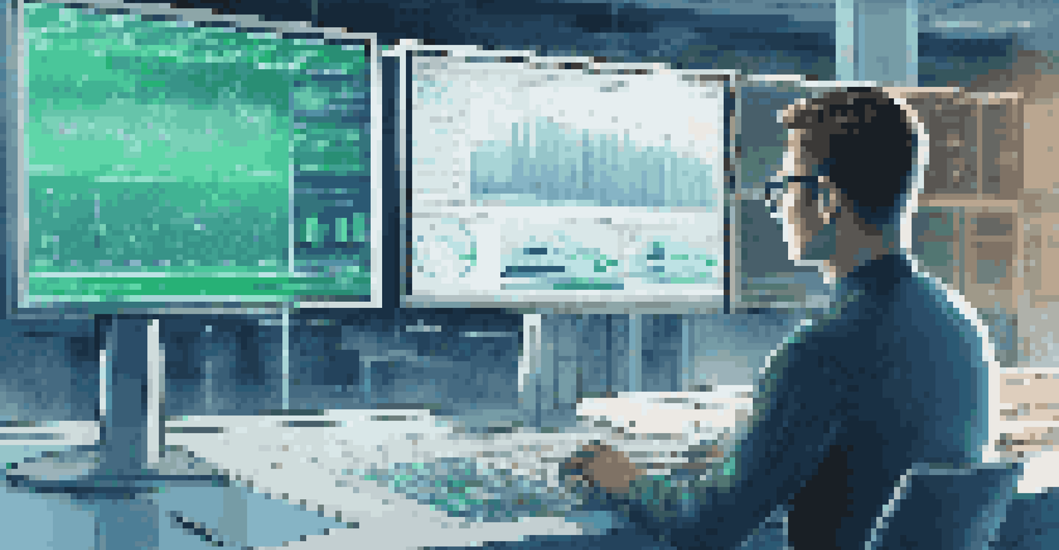 A close-up of a computer screen showing predictive analytics data in a modern office setting.