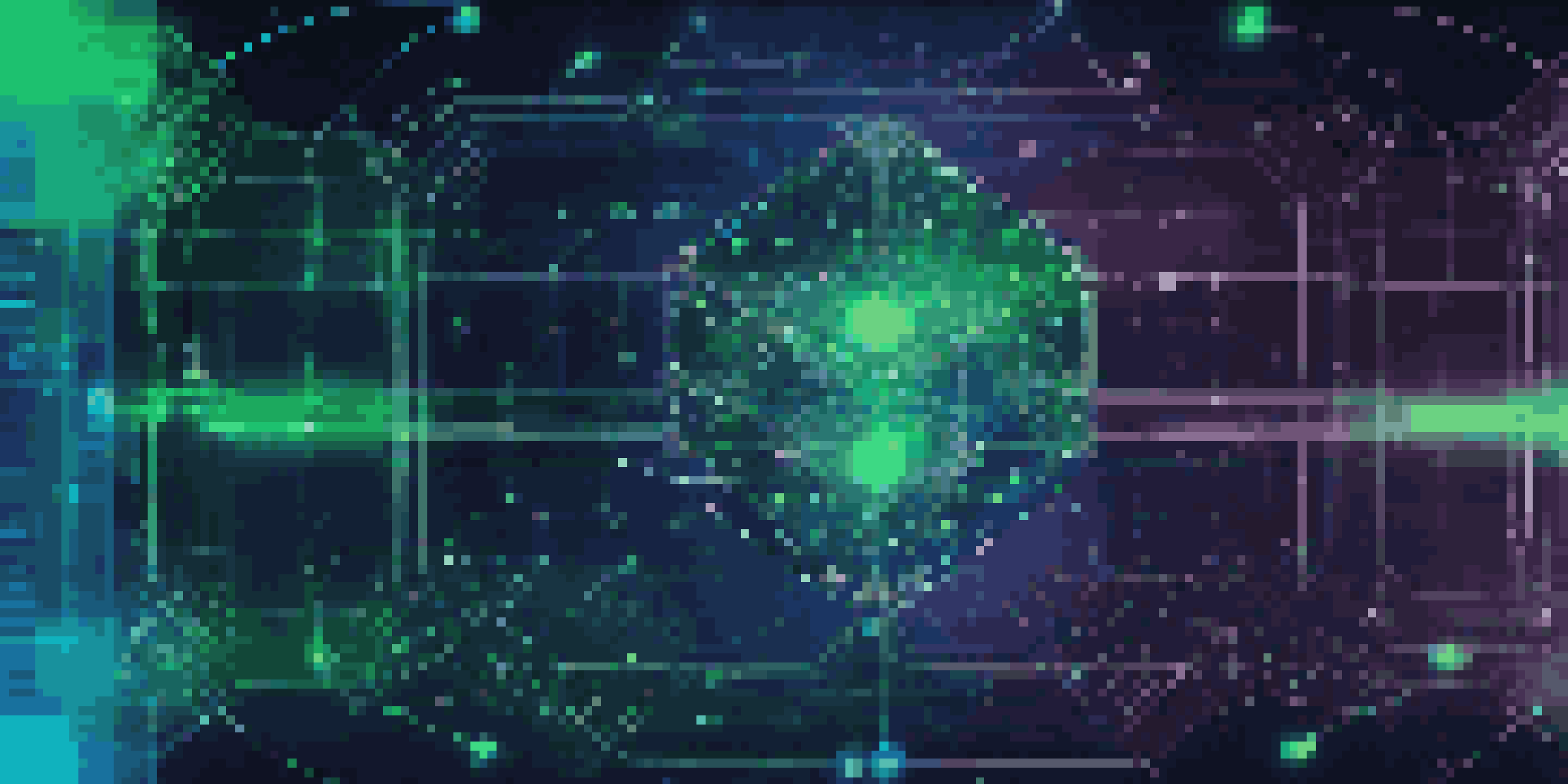 A detailed digital interface displaying a blockchain ledger with glowing interconnected nodes and data streams in blue and green colors against a dark background.