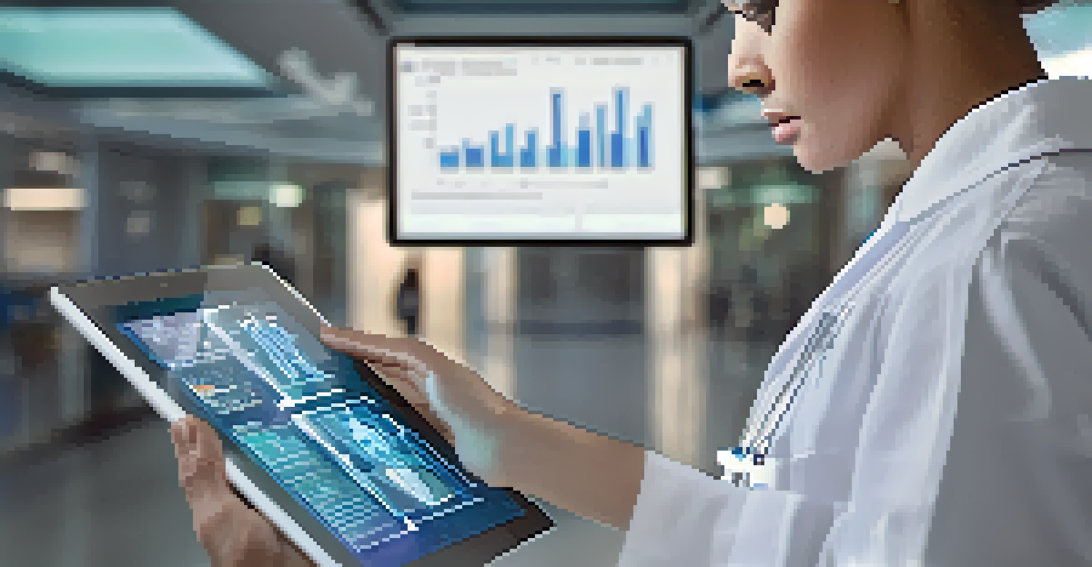 A healthcare professional using a tablet with secured patient data in a modern healthcare facility.
