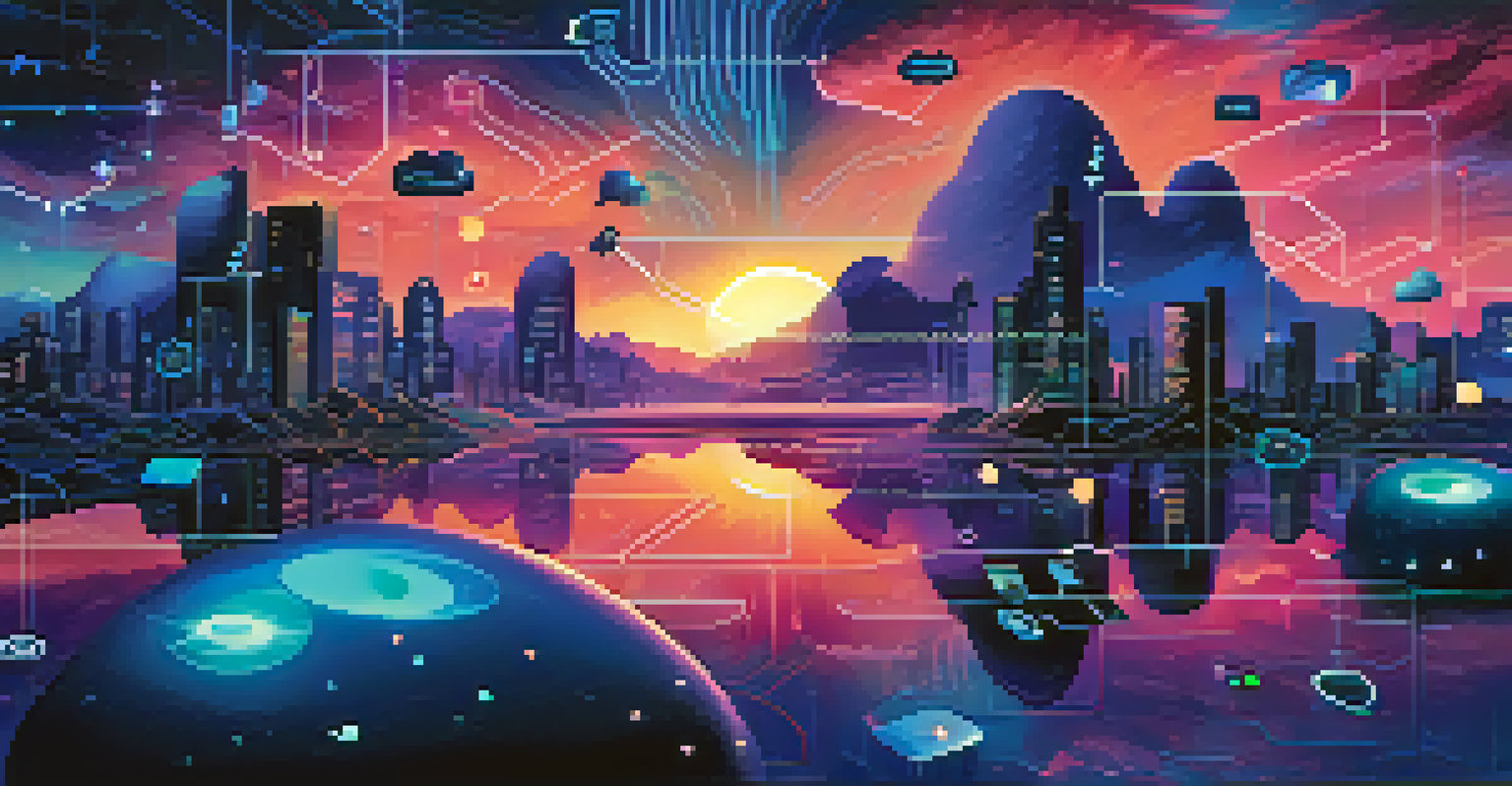 A futuristic digital landscape depicting various multi-factor authentication methods with glowing icons and a starry background.