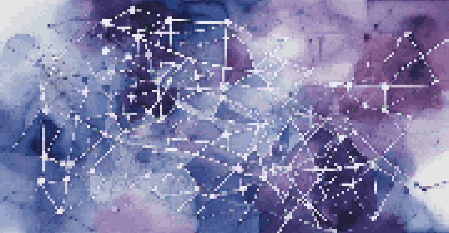 An abstract network of nodes representing machine learning and user behavior analysis.