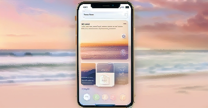A modern smartphone displaying a clean mobile app interface with pastel colors and recognizable icons.
