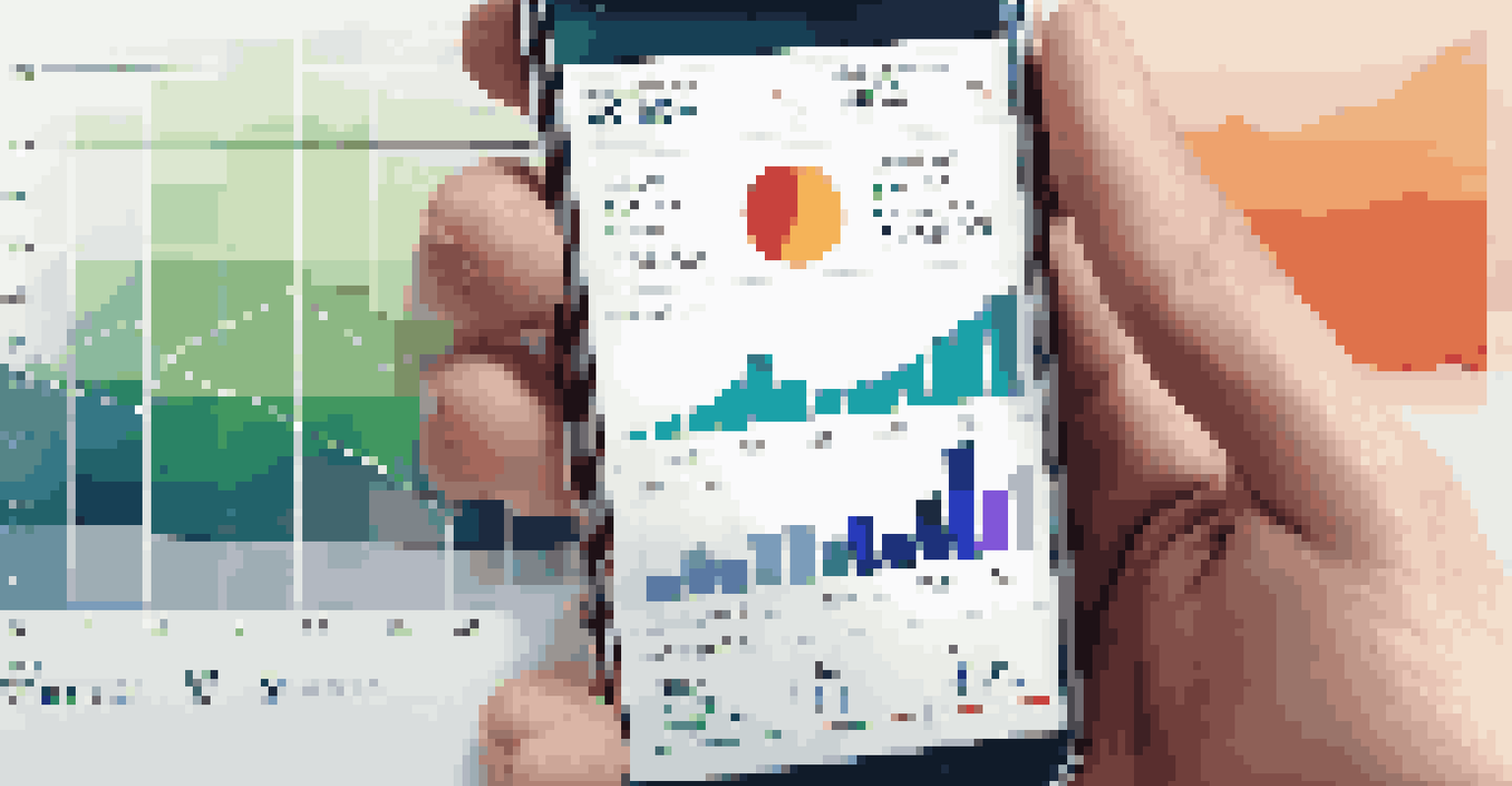 Close-up of a smartphone screen displaying a real-time data visualization app.