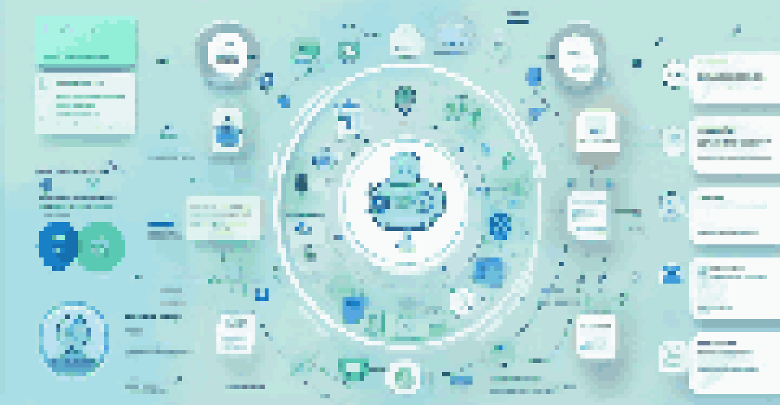 An infographic displaying the key elements of chatbot trust and reliability, including icons and a calming color palette.