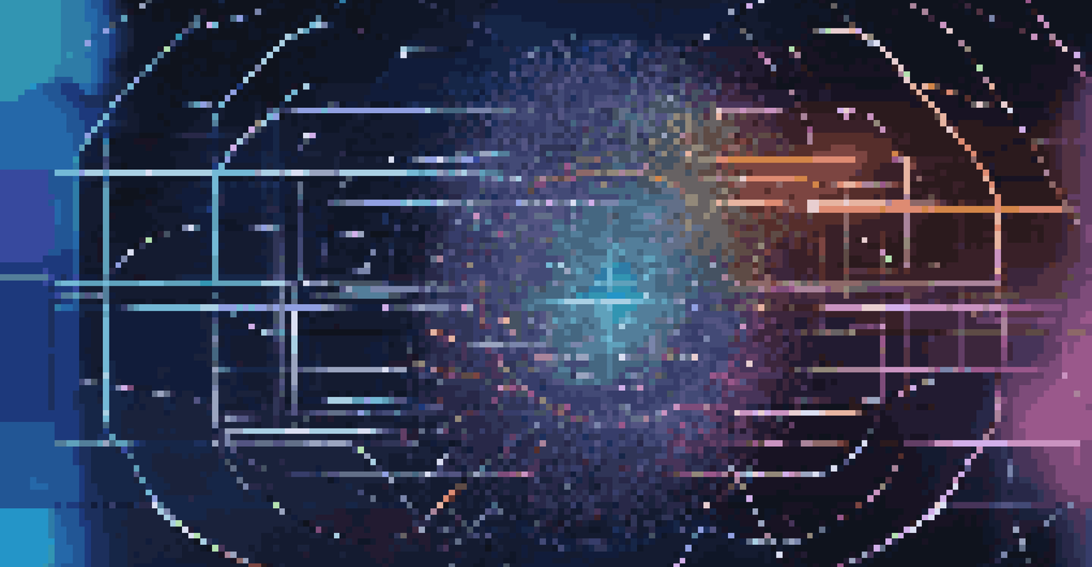 An abstract representation of email metadata as a digital fingerprint with interconnected lines and email icons.