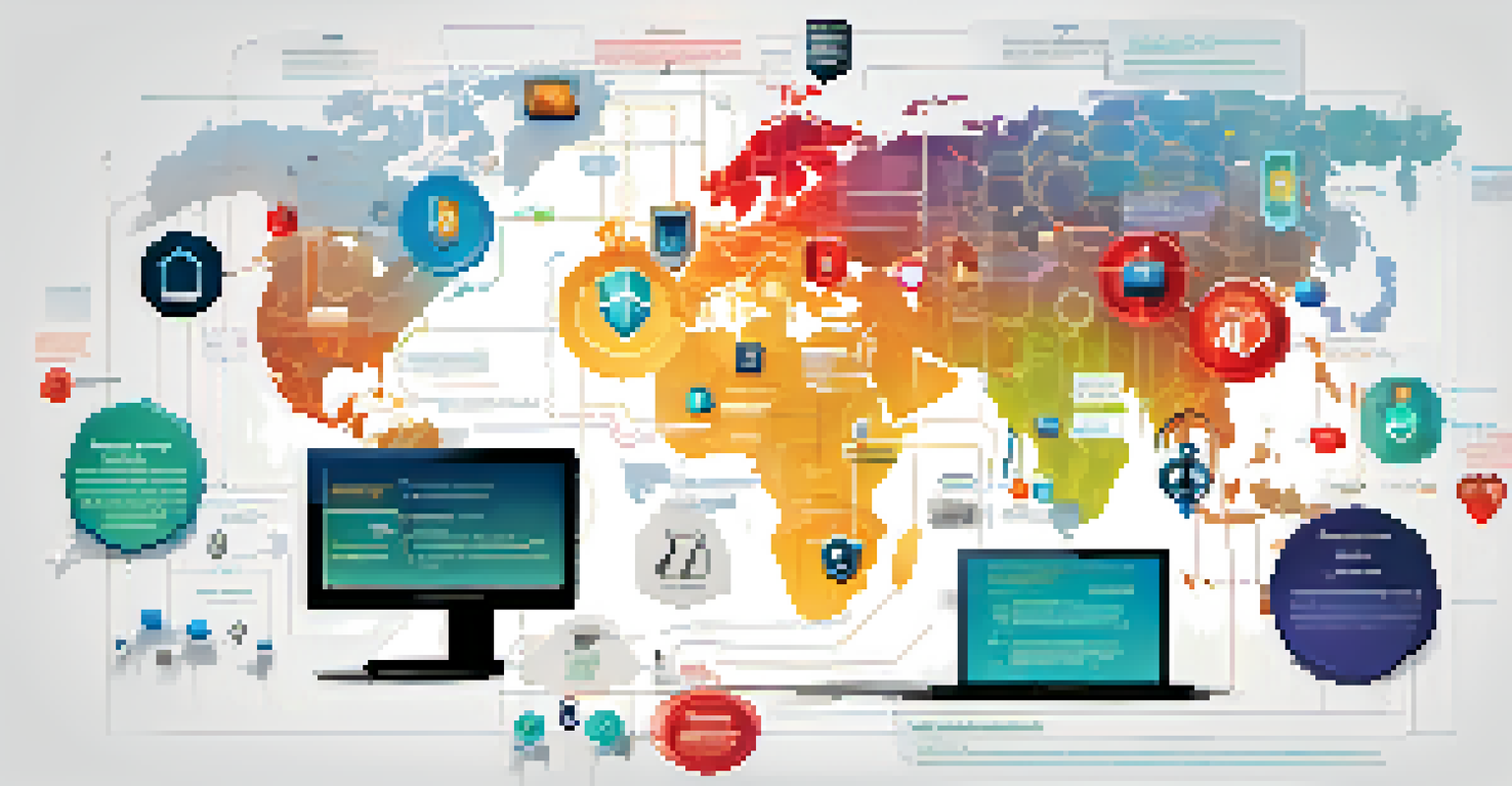 An infographic showing different types of cybersecurity anomalies with icons and color coding.