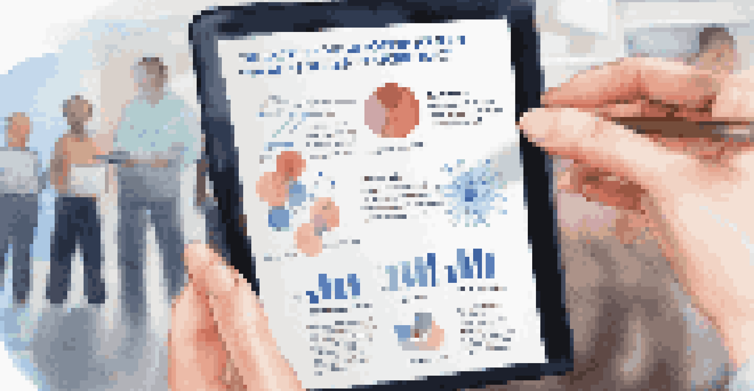 A hand holding a tablet showing an infographic on informed consent in AI research, with blurred images of participants in the background.