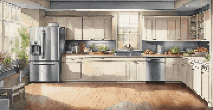 A modern kitchen featuring energy-efficient appliances and under-cabinet lighting.