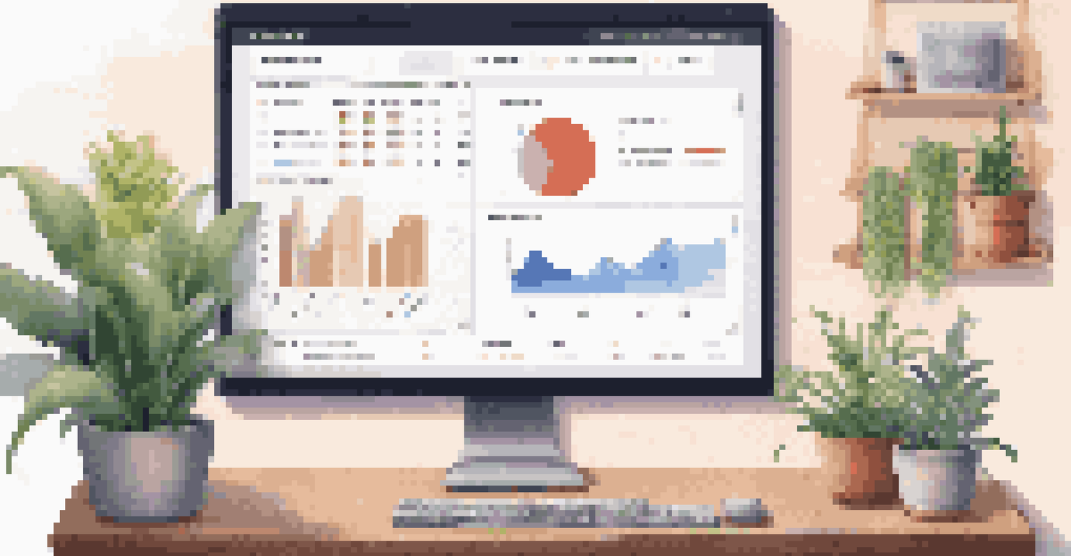 A computer screen showing an Agile project management dashboard with graphs and task lists in a cozy workspace.