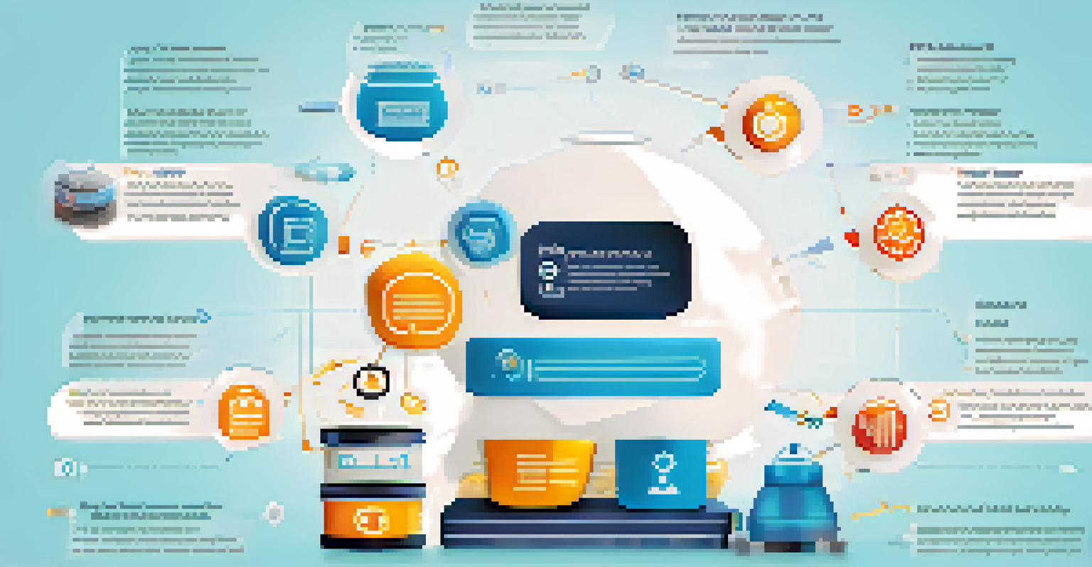 An infographic illustration highlighting the benefits of robotic process automation in supply chains with colorful icons and a robotic figure.