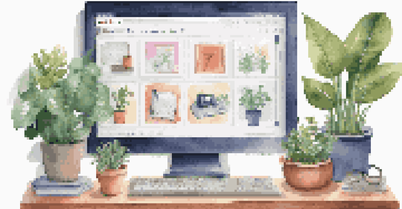 A computer screen displaying digital communication tools like Slack and Zoom, with visible chat conversations, video call icons, and accessibility features like captions, set in a bright and organized workspace.