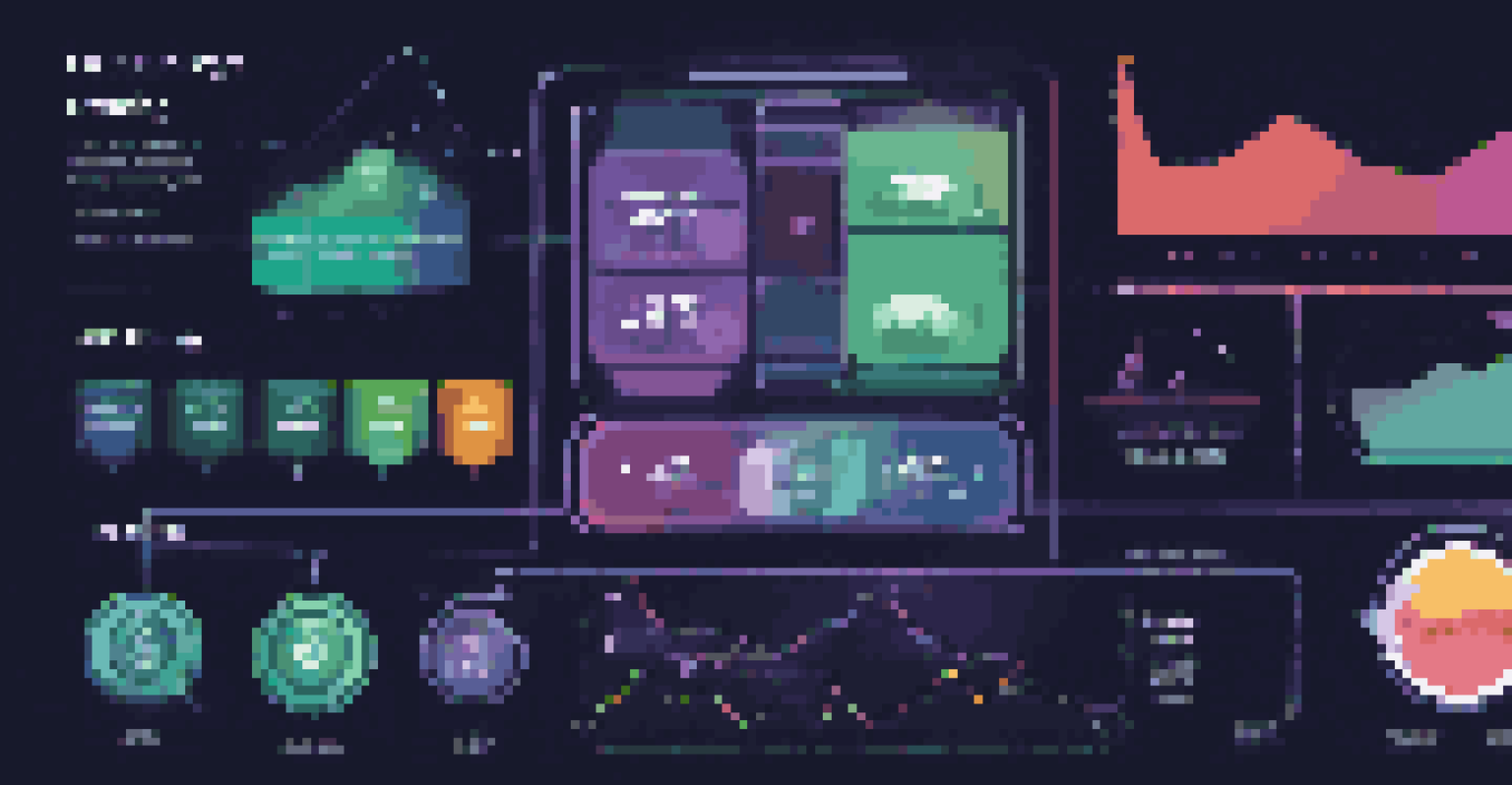 An infographic showcasing key containerization metrics like CPU and memory usage, with colorful graphs and icons on a dark background.