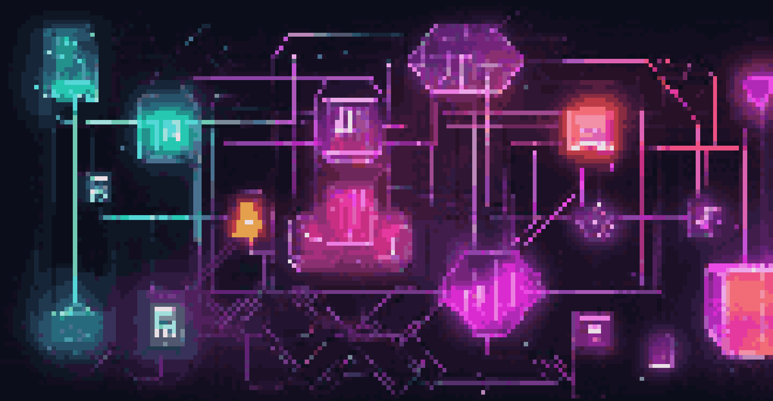 An abstract image illustrating blockchain technology with glowing blocks and chains.