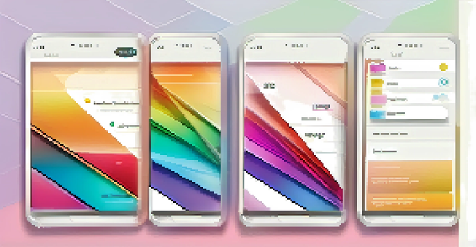 A close-up view of a modern mobile app interface on a smartphone with vibrant colors and intuitive navigation elements.