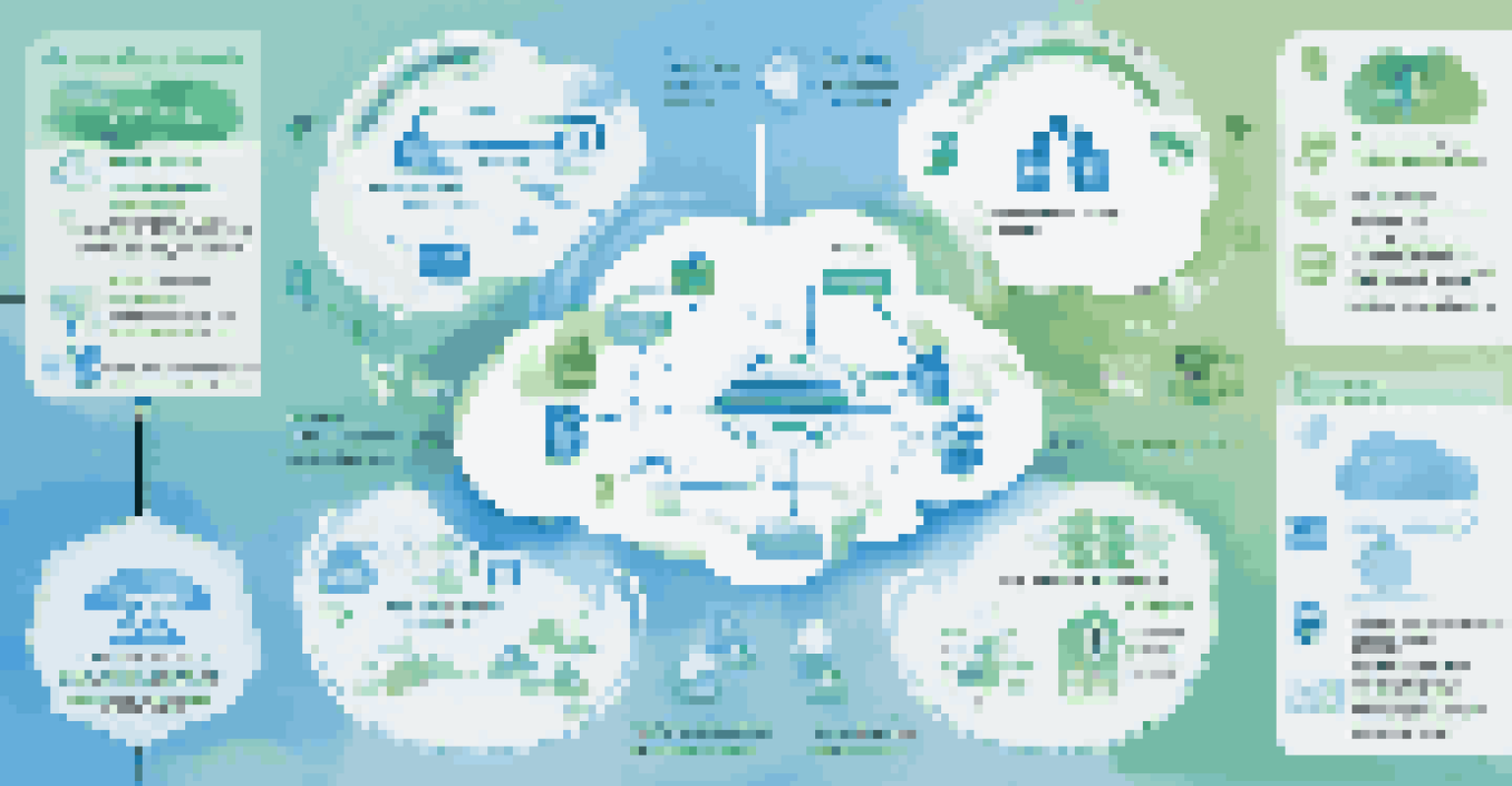 An infographic displaying the advantages of hybrid cloud strategies with icons and connecting arrows in a professional design.