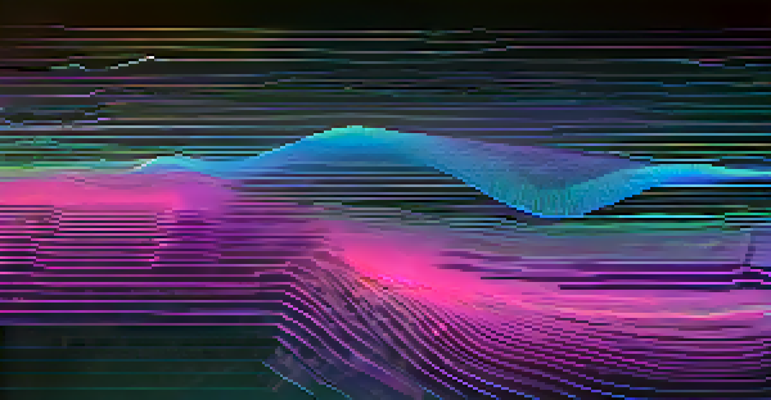 A digital interface illustrating Natural Language Processing with text turning into voice waves against a tech-themed background.