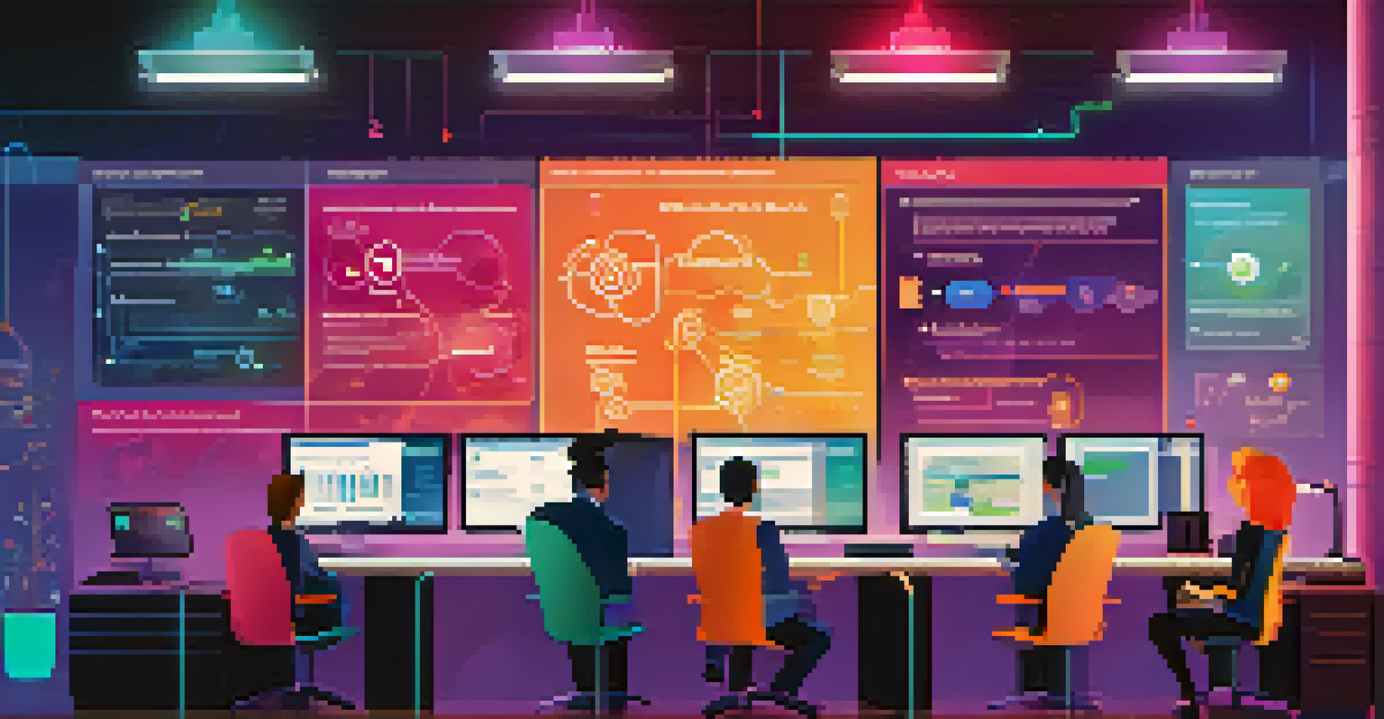 A digital representation of a DevOps pipeline outlining continuous integration and delivery processes.