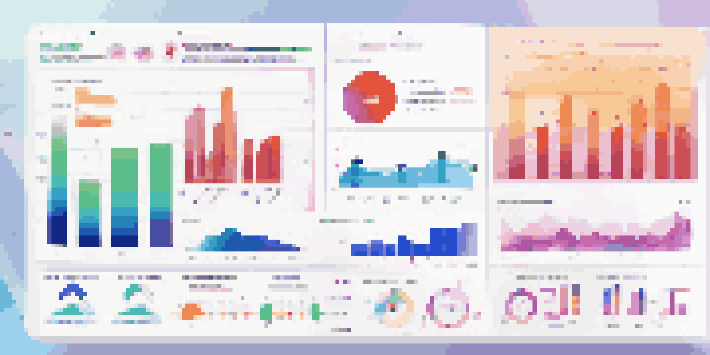 An infographic displaying social media analytics trends with colorful graphs and charts, set against a gradient background.