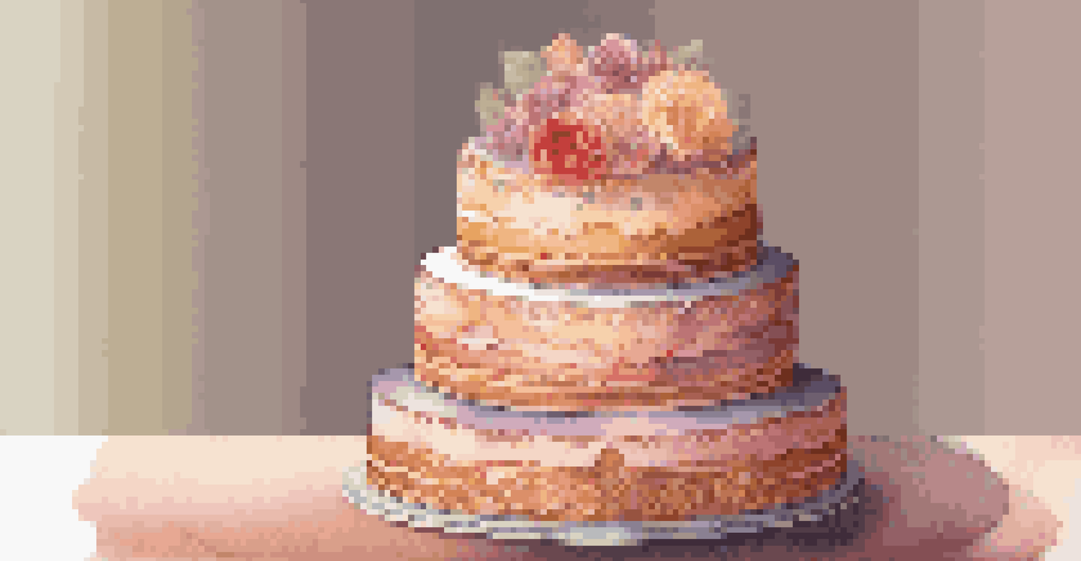 An elegant multi-tiered cake with detailed decorations on each layer, symbolizing the concept of microservices architecture, displayed on a beautifully set table.