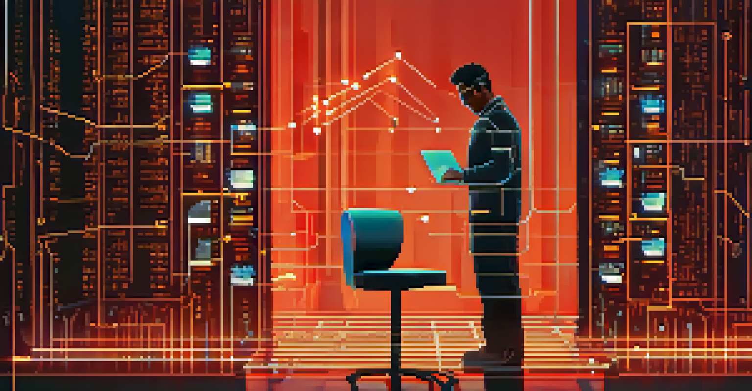 A developer at a workstation analyzing code with digital security icons in the foreground, representing secure API integration.