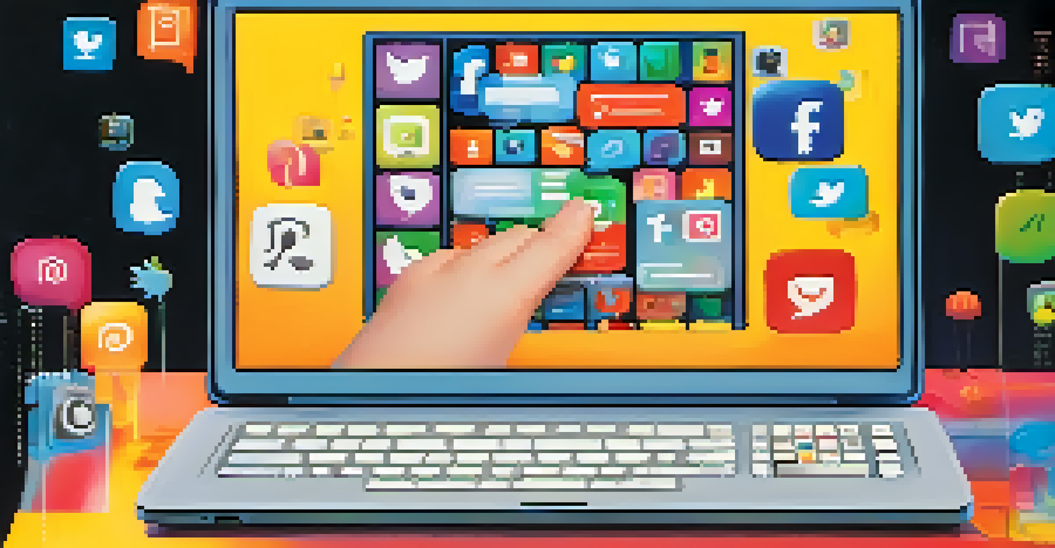 Close-up of a computer screen with privacy settings of a social media app, and a child's hand near the mouse.