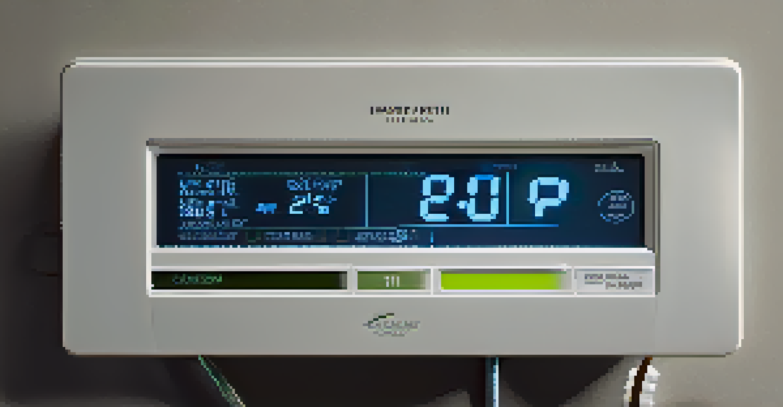A close-up view of a smart energy meter showing energy consumption readings.