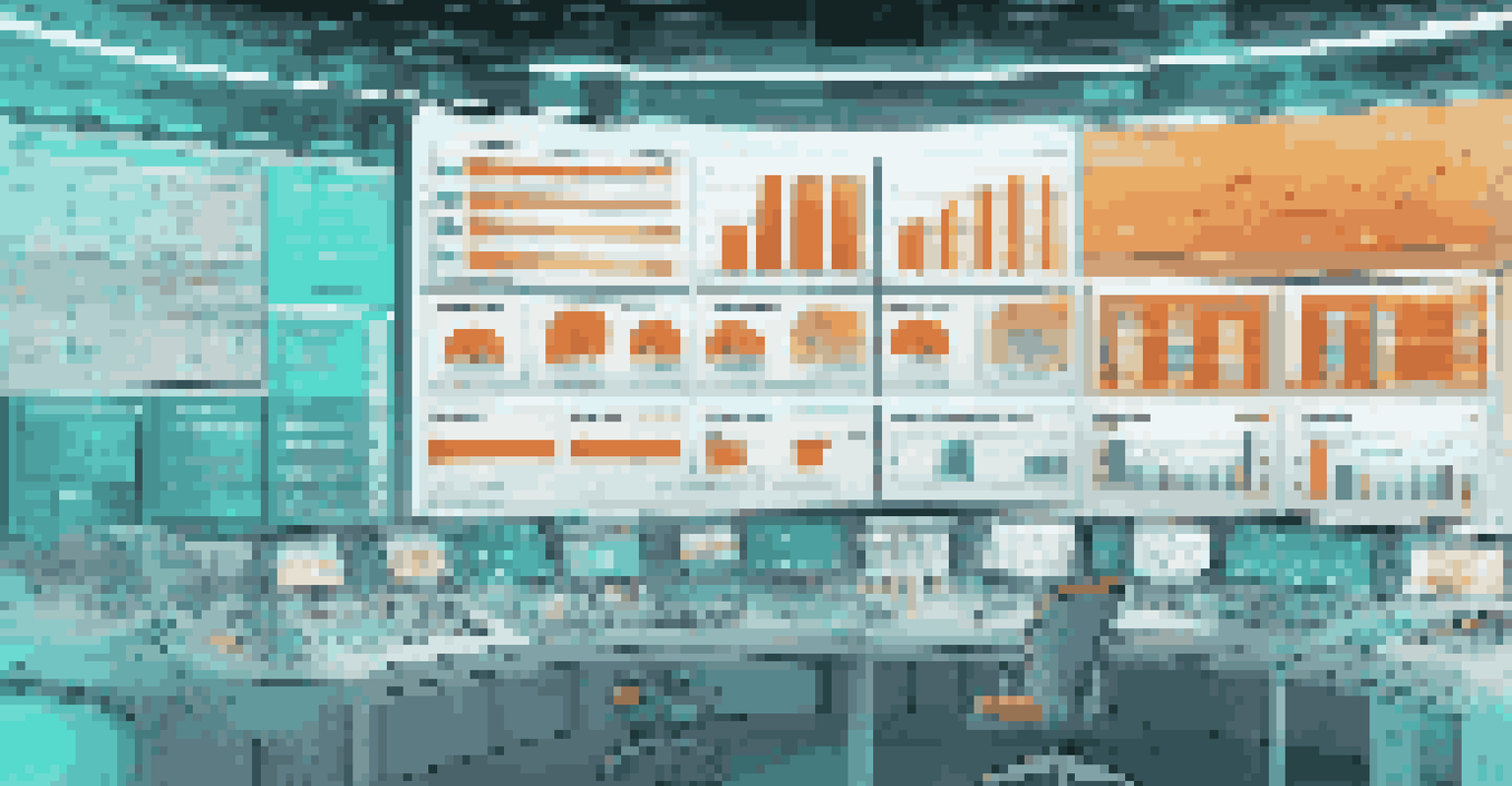 A futuristic digital dashboard for supply chain management, showing graphs and analytics with holographic displays in a high-tech control room.