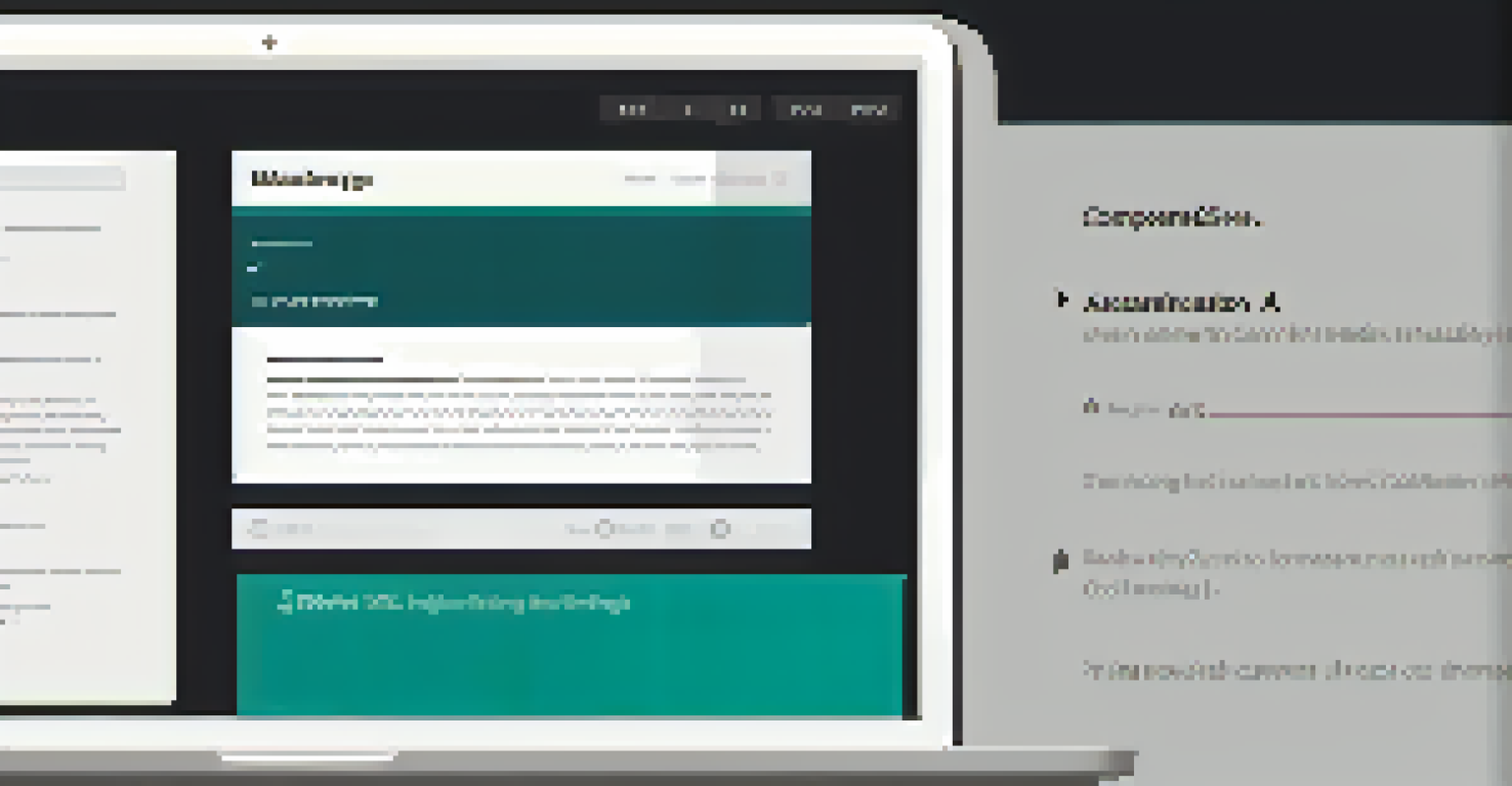 A close-up of a computer screen showing a high-contrast website design with clear text and navigation elements, emphasizing accessibility.