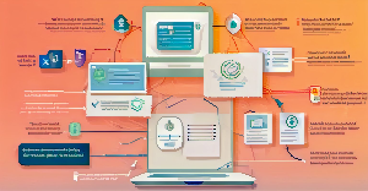 An infographic showing steps for protecting online privacy, with icons representing strong passwords, two-factor authentication, and selective sharing.