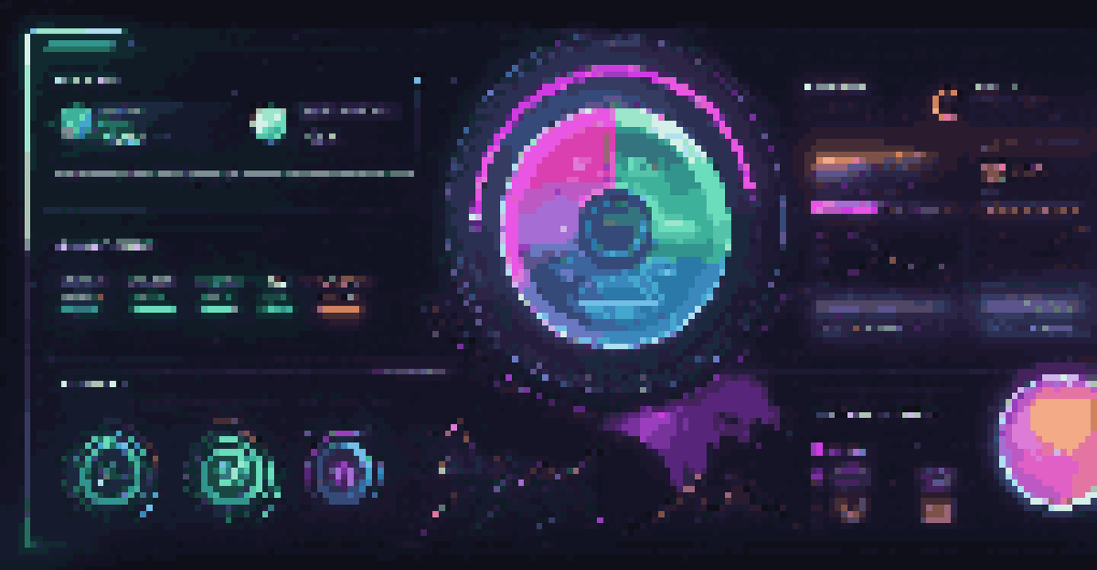 A futuristic crowdfunding platform interface displaying digital tokens and investment projects with a sleek design.