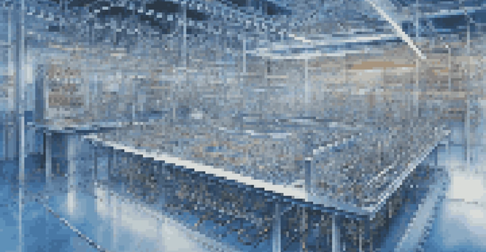 A close-up view of a superconducting qubit setup with detailed circuits and components in a laboratory.