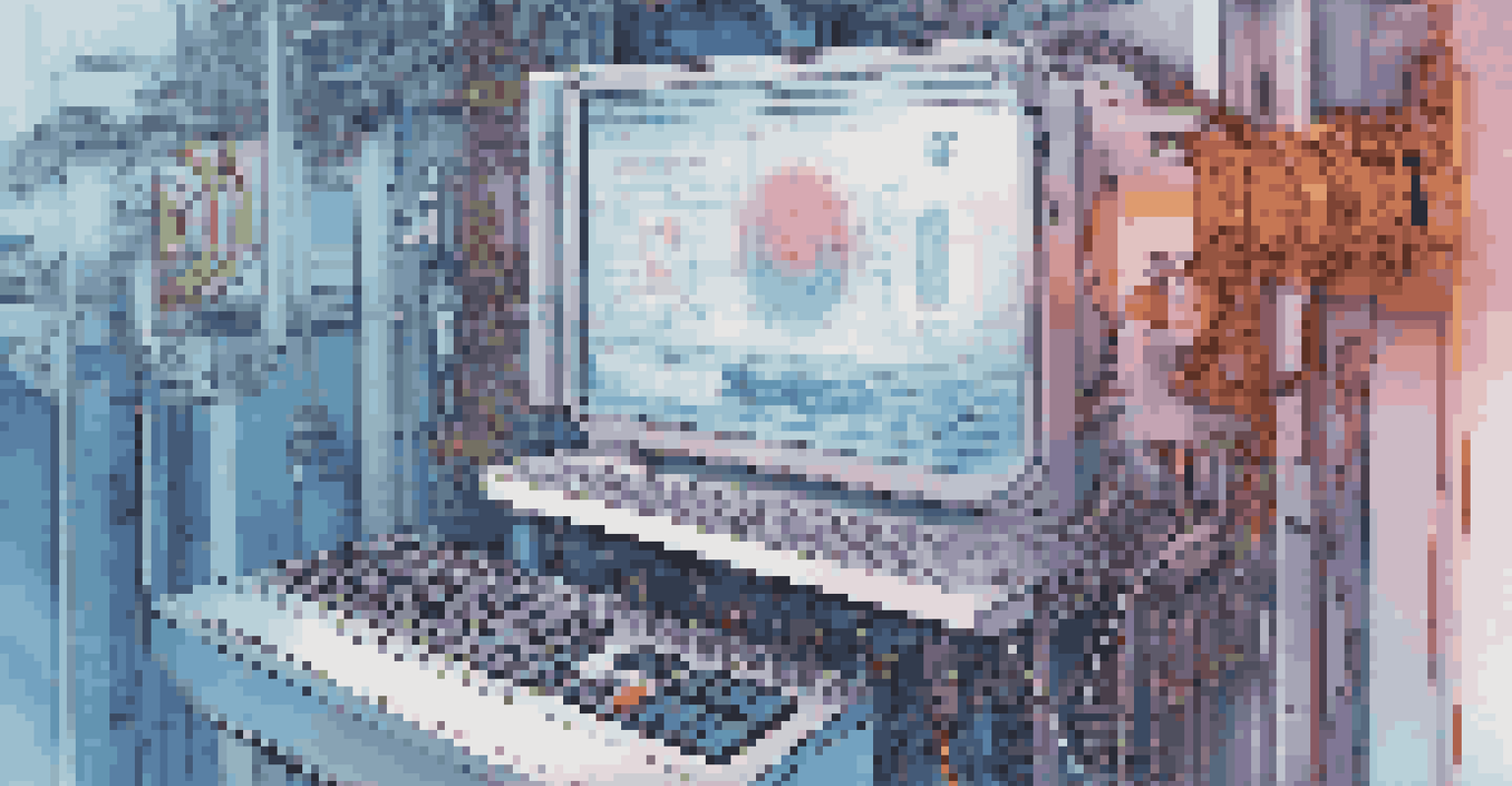 A close-up of an IoT device linked to a machine, displaying real-time data connection to a digital twin.