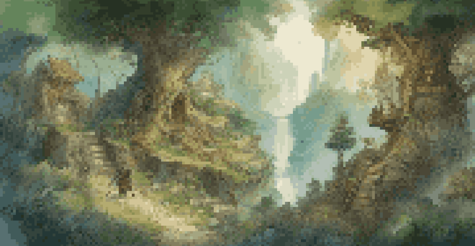 A character in a fantasy RPG interacting with a detailed environment, showcasing personalized gaming experiences in a magical atmosphere.