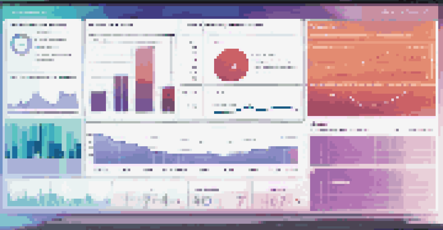 A digital dashboard with colorful KPIs and graphs for monitoring legacy system integration, set in a tech office background.