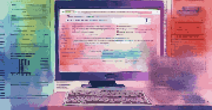 A close-up of a computer screen featuring a strong password creation tool, with a hand typing on a keyboard and blurred code in the background.