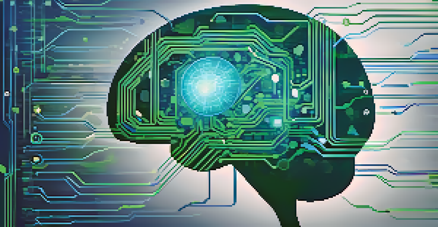 An abstract digital brain with circuits and data streams representing artificial intelligence and data privacy.