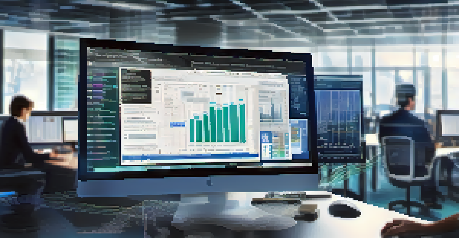 A close-up of a computer screen with digital forensics software, featuring graphs and data logs, with a hand interacting with it.