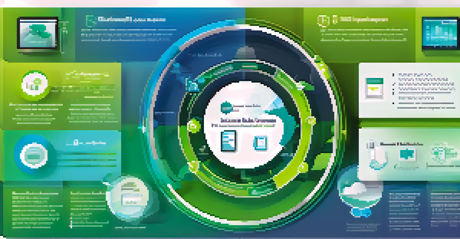 An infographic showing features of data analytics tools with icons and bold text on a gradient background.