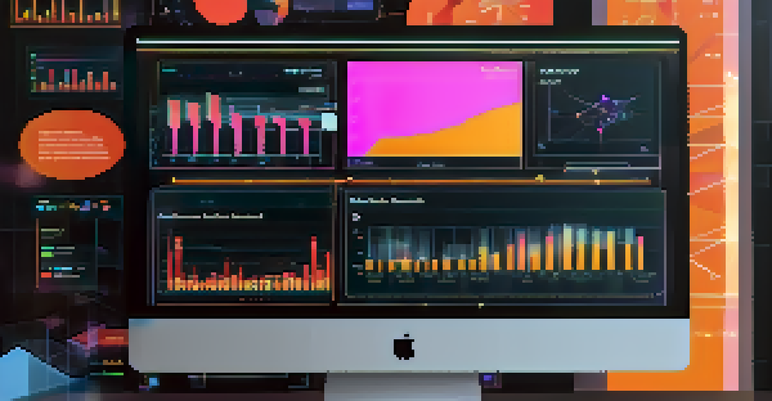 A computer screen showing an AI algorithm analysis dashboard with colorful graphs.