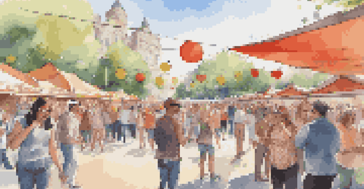 Attendees at an outdoor event using augmented reality glasses to navigate the venue with digital maps and displays.