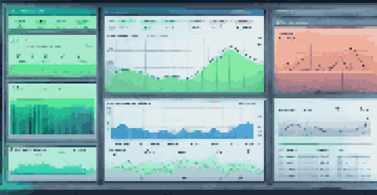 A digital dashboard showing colorful graphs and charts representing API metrics.
