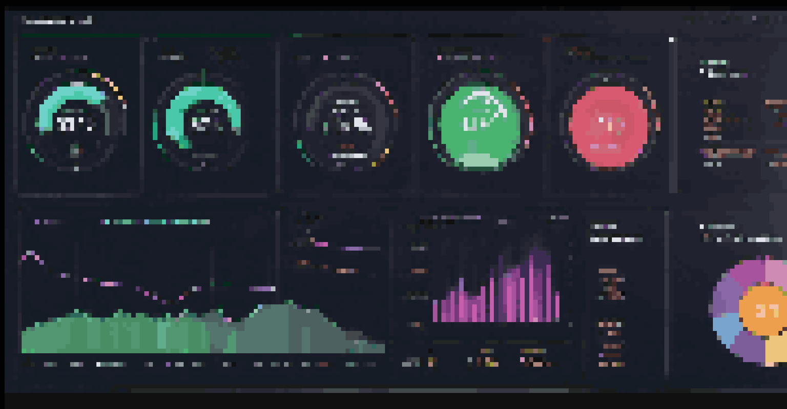 A digital dashboard showing graphs and metrics for business continuity planning, with glowing elements and a dark background.