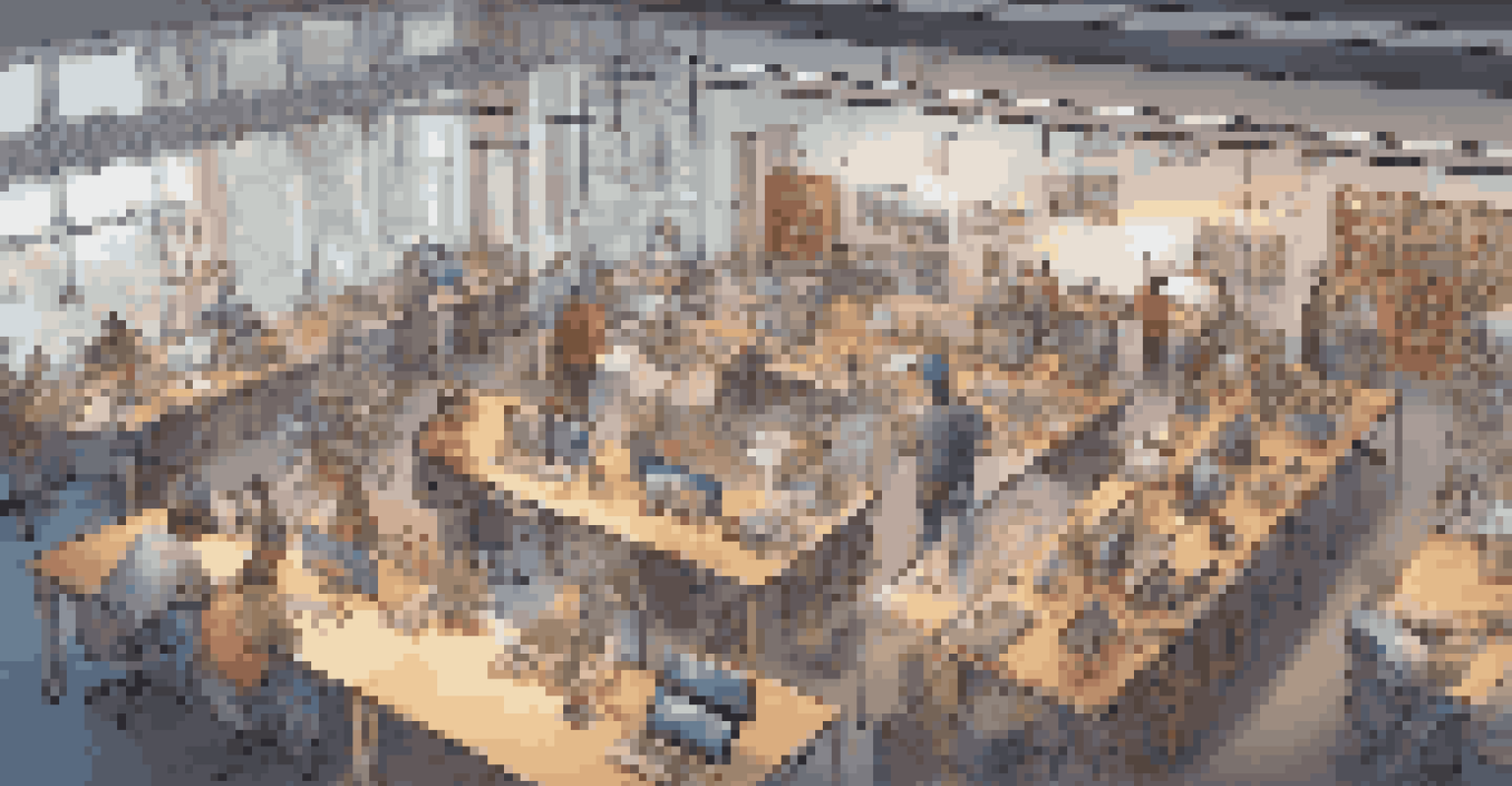 An aerial view of a busy game development studio with teams working on various projects, showcasing a vibrant and collaborative environment.