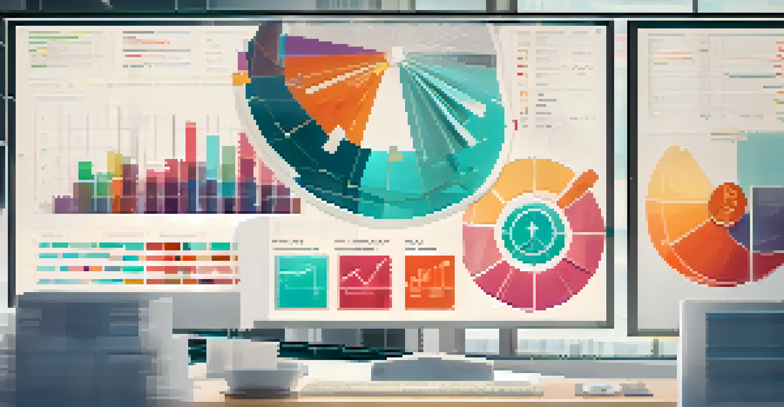 A digital interface displaying graphs and data points in a modern office setting, illustrating data mining concepts.