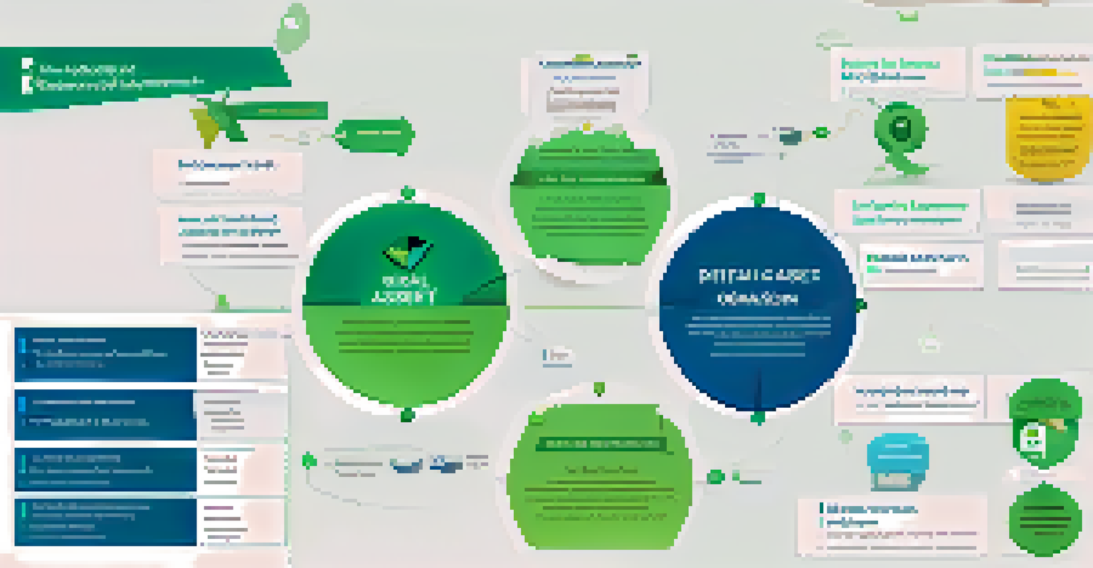 An infographic showing the steps of effective digital asset management with icons and illustrations in greens and blues.