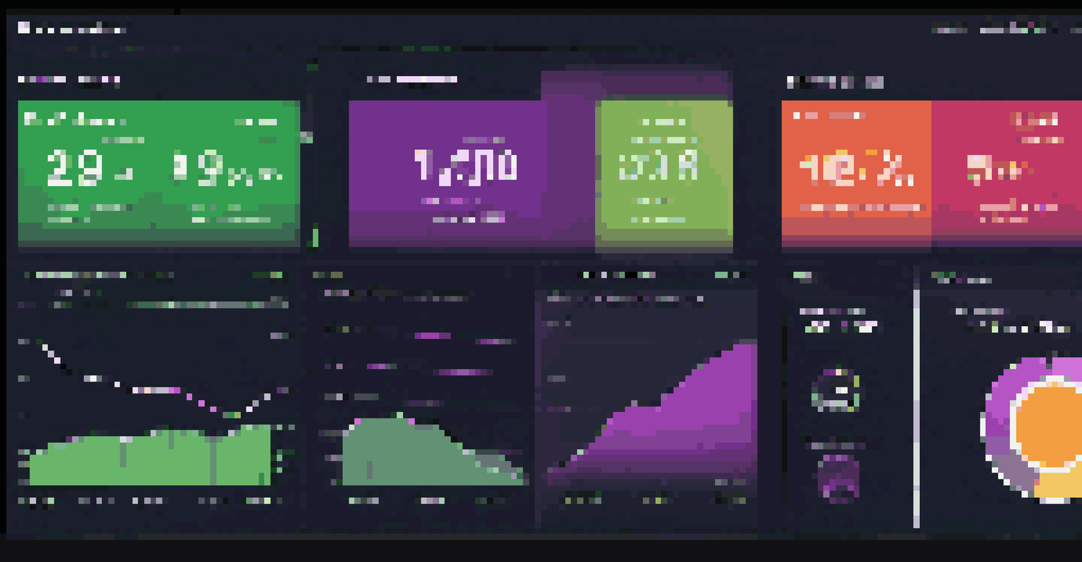 A digital dashboard showing key performance indicators for fleet management with colorful graphs and metrics.